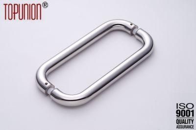 SS304 Tube Glass Offset Door Pull Handle Glass Door Handle