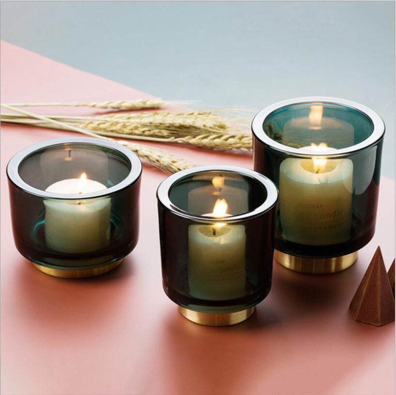 Vss Luxurious Thick Wall Tealight Glass Candle Holder for Home Decoration