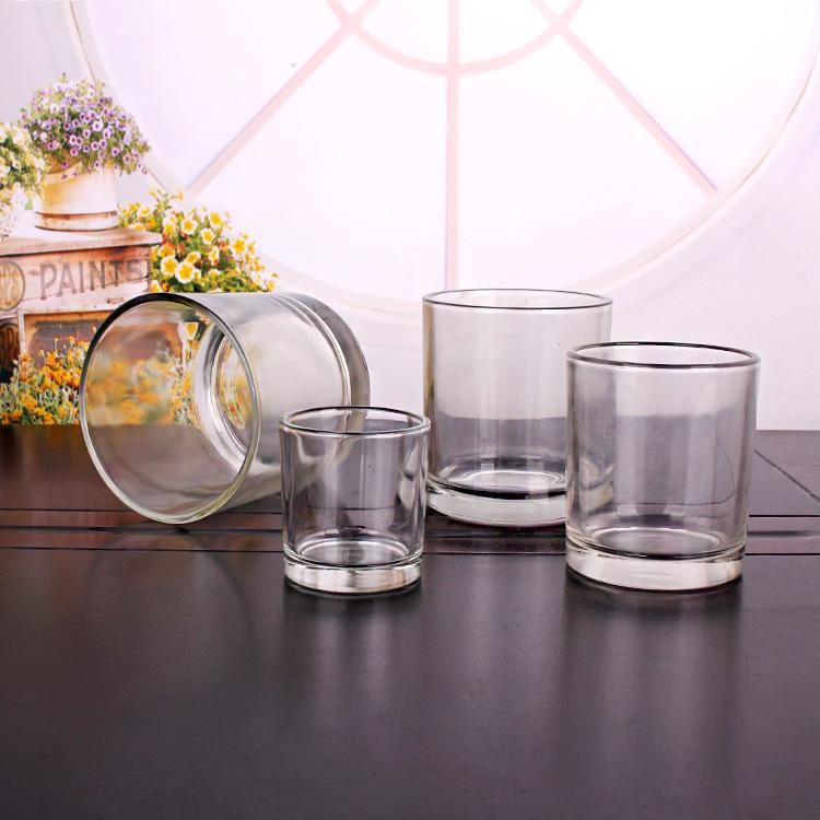 Transparent Round Glass Candle Jar Candle Holder for Gift Wedding Decoration