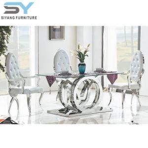 Home Furniture Glass Dining Table Rectangle Wooden Dining Table
