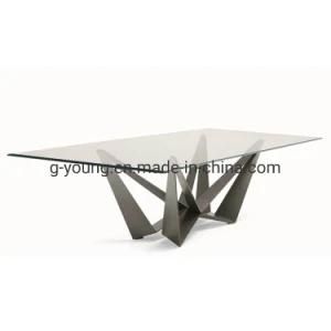 Spider Leg Table Base Modern 8 Seater Glass Dining Table