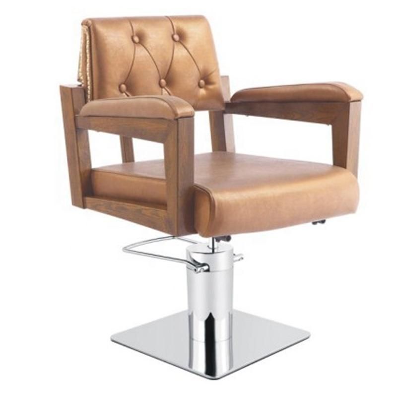 Salon Barber Chair Hl-9248 for Man or Woman with Stainless Steel Armrest and Aluminum Pedal