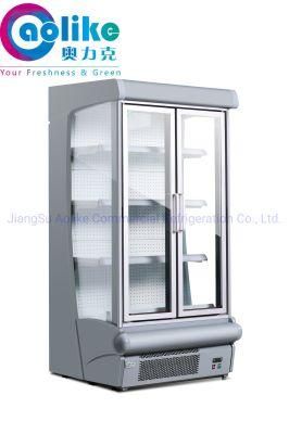 ETL Approved Open Glass Door Commercial Display Refrigerating Cabinet with Digital Controller