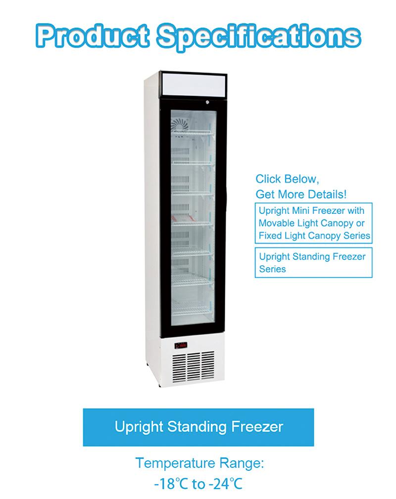 268L Commercial Single Glass Door Ice Cream Showcase Lsd-268