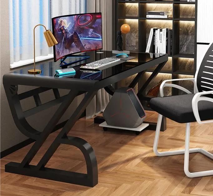 Computer Desk Desktop Simple Desk Simple Modern Tempered Glass Home Student Study Desk Bedroom Table