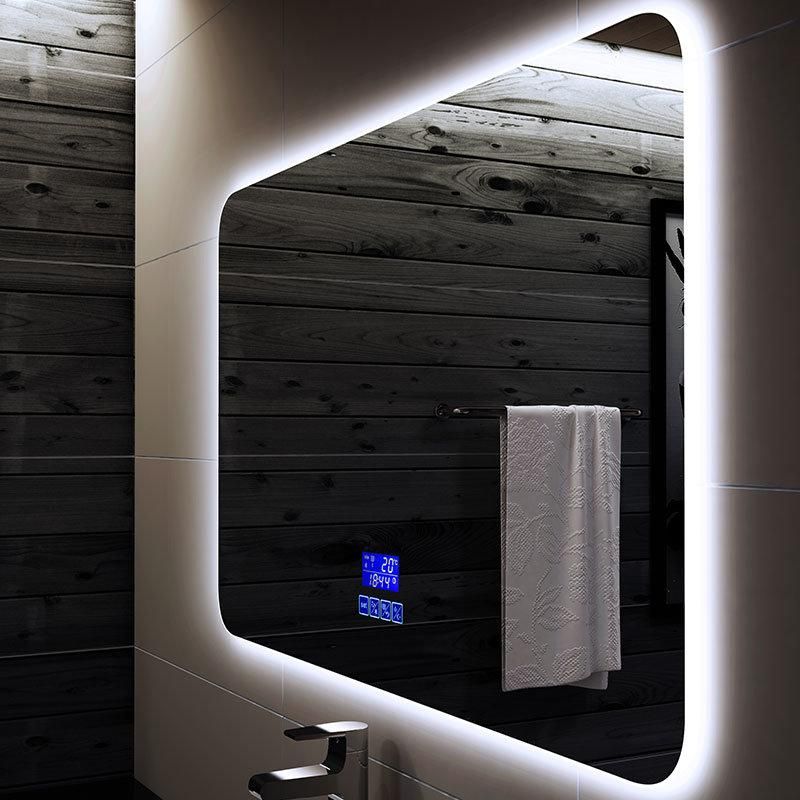 Fashion Hotel Illuminated Decorative Bathroom LED Smart Mirror with Touch Sensor Defogger Bluetooth