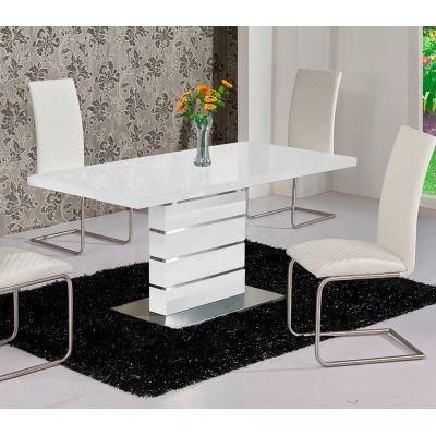 Hot Sale 6hna005 Fashionable High Gloss Appearance Chairs Set and Dining Tables