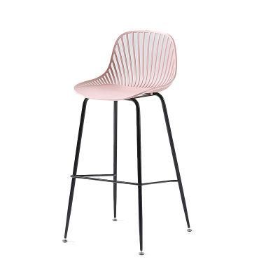 Nordic Front Desk High Bar Chair Modern Minimalist Bar Chair for Home Restaurant Leisure Outdoor Plastic Chair