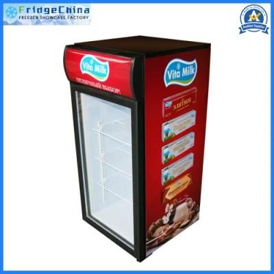 80L Vertical Display Door Chiller Refrigerator Beverage Mini Showcase