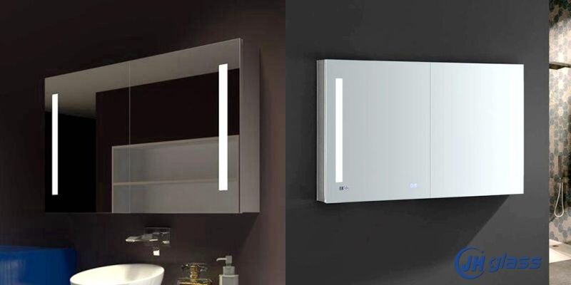 Hotel Decoration Wall Mounted Illuminated Medicine Cabinet LED Lighted MDF Anti-Fog Mirror Cabinet