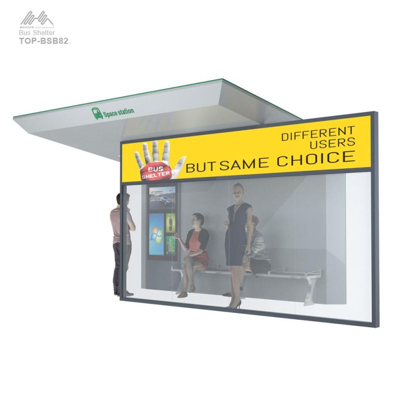 Outdoor Bus Shelter with Advertising Light Box