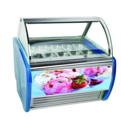 Hard Ice Cream Glass Machinery Freezers Display Cabinet Freezer Showcase