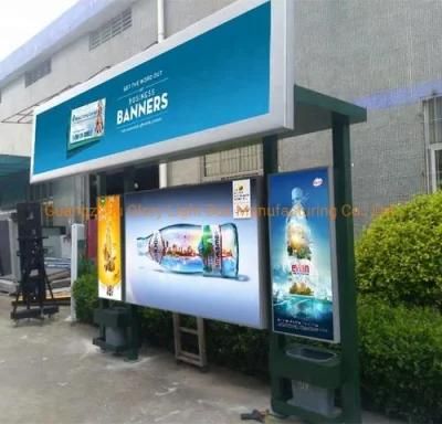 Modern City Advertising Bus Stop with LED Light Box