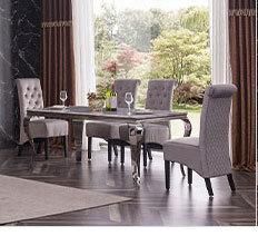 Best Price Modern White Marble Dining Table with Black Iron Legs