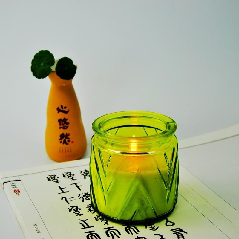 Round Fat Short Customized Clear Glass Candlestick for Pray
