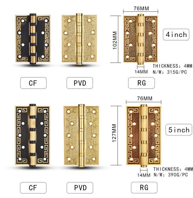 4inch 5inch Ball Bearing Brass Wooden Door Hinge Forging Copper Hinge