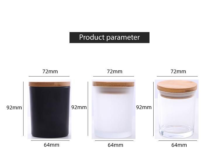 Luxury Empty Matte Frosted White Black Glass Candle Holder for Scented Candle Making