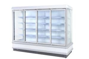 Supermarket Glass Door Multideck Upright Refrigerated Chiller Showcase with Mist Free