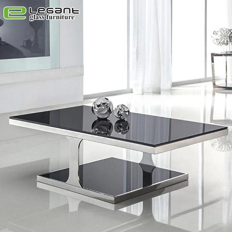 Free Sample Round Mirrored Modern Fancy Bent Glass Top Coffee Table