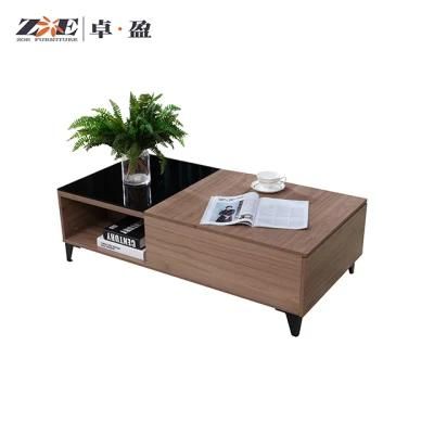 Modern Living Room Furniture Wooden Glass Table