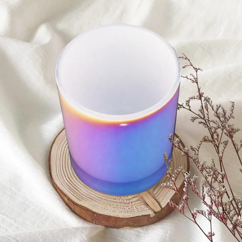 Small Cups Candle Jars Glass Holographic Iridescent Candle Holder