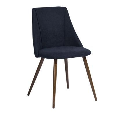 Modern Design Style Upholstered Transfer Metal Leg Velvet Wooden Leg Dining Chairs