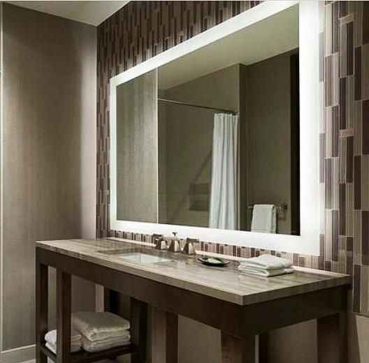 Home Decoration Hanging Bathroom Smart LED Glass Mirror with Acrylic Frame with Anti-Fog, Bluetooth