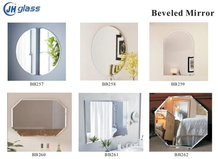 Hotel Decorative Wall Mounted Round Rectangle Metal Frame Bathroom Vanity Mirror
