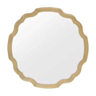 Europen Style Large Round Mirror Wall Hanging Gold Mirror for Bathroom