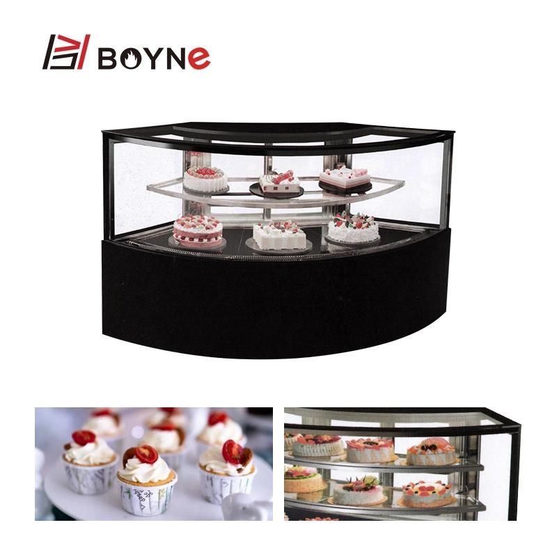 Air Cooling Fan Shaped Cake Chiller Cafe Display Showcase