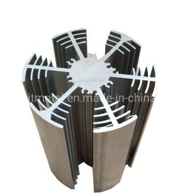 Customized Round Square LED Heatsink CNC Machined Al6063 Round Extruded Anodized Aluminum Extrusion Heatsink