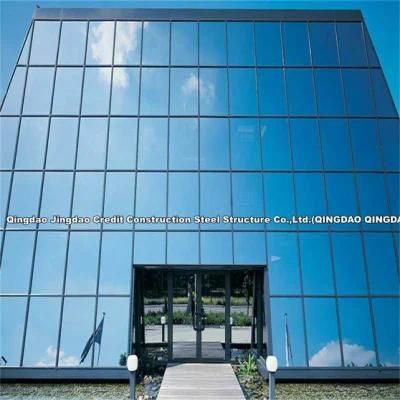 Glass Building with Steel Structure with Glass Curtain Wall, Glass Door, Glass Window