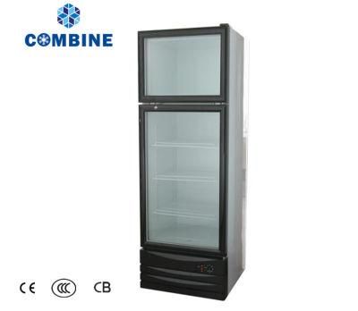 Double Temperature Glass Door Upright Showcase