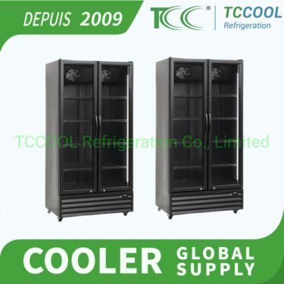 Vietnam Phippines Supermarket Upright Double Door Drink Bottle Refrigerator Cooler Beverage Showcase