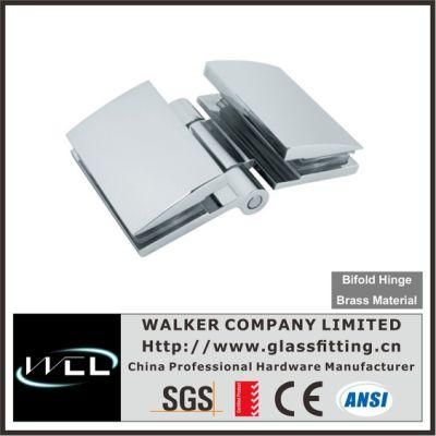 Bh9002 Brush Nickel 180&deg; Glass-to-Glass Bifold Hinge