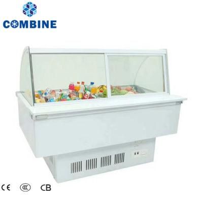 Made in China Commercial Curved Use Frozen Food Display Showcase