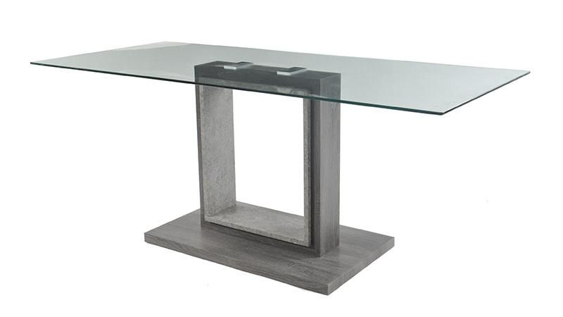 Home Dining Room Furniture Classic Design Simple Modern Glass Dining Table with MDF Steel Base
