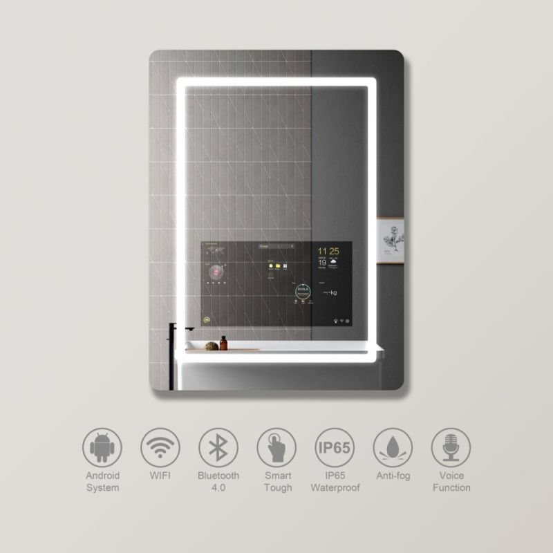 Smart Mirror 32 Inch Interactive Bathroom TV Mirror Intelligent Magic Mirror Glass Touch Screen Mirror for Hotel Smart Home