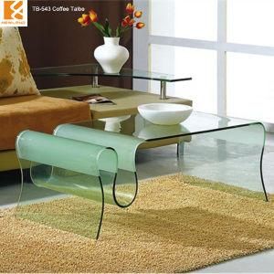 Fashan Newland Furniture ,Modern Living Room Tea Table ,Hot Bend Glass Elephane Coffee Table (TB-543)