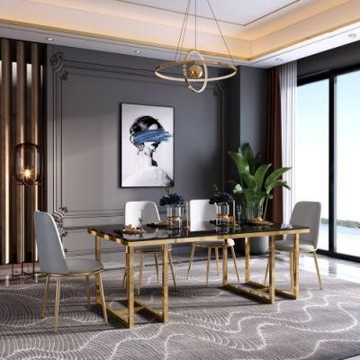 Luxury Marble Rectangle Dining Room Restaurant Dining Table Home Dining Furniture Set