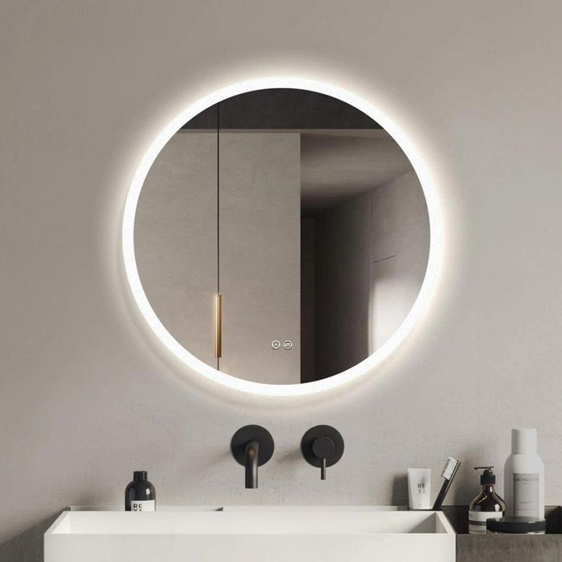 Factory Round Illuminated LED Bathroom Mirror with Demister Pad
