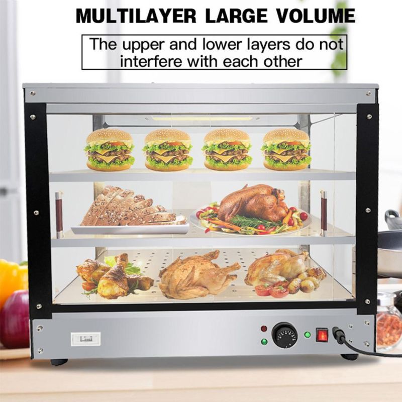 Commercial Electric Glass Food Warmer Display Showcase for Restaurant