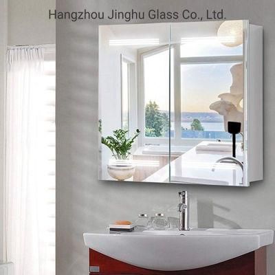 Modern Style Rectangle Double Door LED Lighting Aluminum Bathroom Decoration Mirror Cabinet