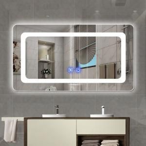 Modern Illuminated Lighted Decorative Bathroom LED Mirror with Touch Sensor Defogger