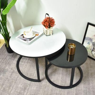 High Quality Two-Color Fresh Style Metal Round 2 Sets Coffee Table