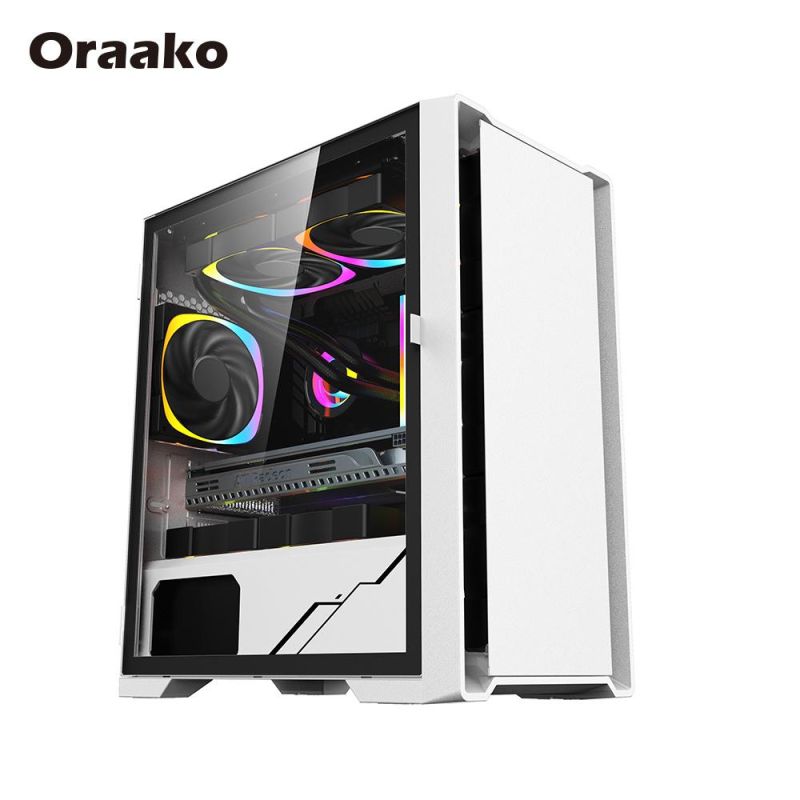 RGB Computer Cases Towers Mini CPU M-ATX ABS Tempered Glass DVD Drive White Gaming PC Cabinet From Guangdong