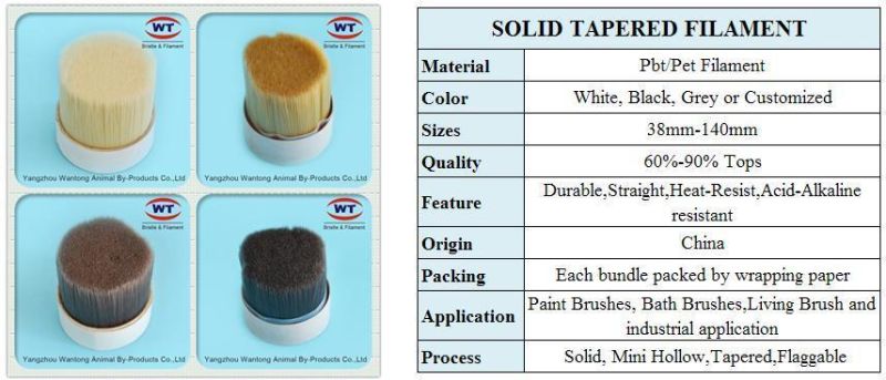 Dark coffee Color Solid Tapered Brush Filament for Paint Brush