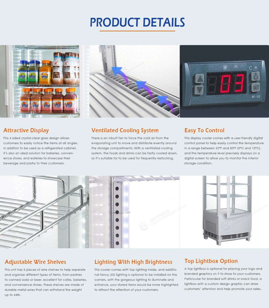 Upright 4 Side Glass Door Beverage and Beer Refrigerated Display Showcase (NW-RT235L-2)