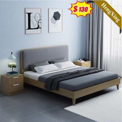 Nordic Style High Quality Grey Color Hotel Home Furniture King Queen Kid Size Wooden Bedroom Bed