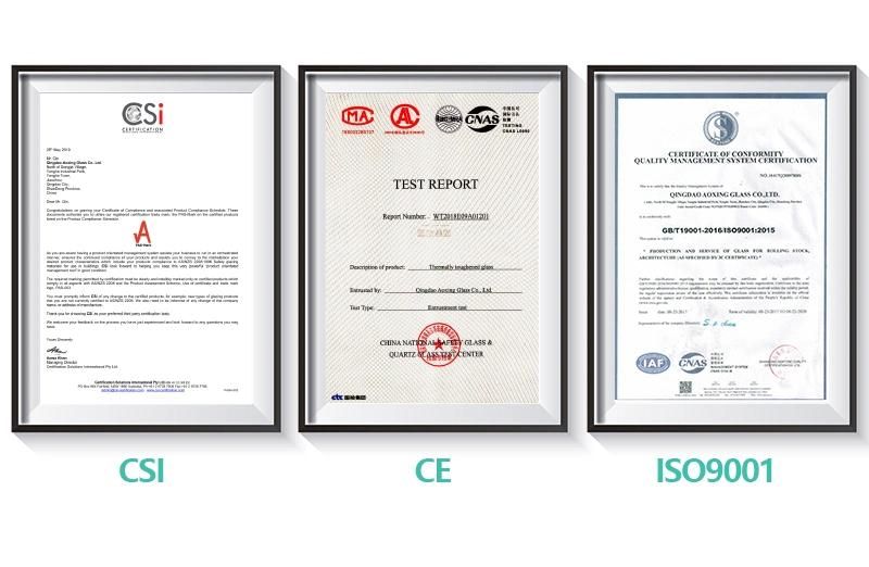 Customizable ISO9001, CCC, Ce Certification of Transparent Float Glass for Windows